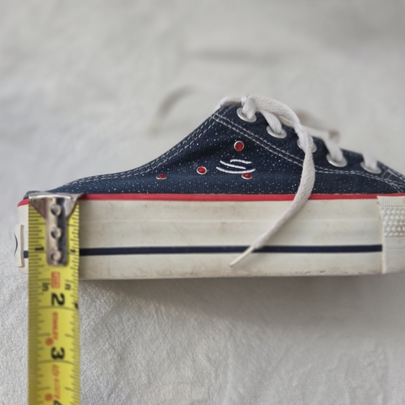 Vintage Y2K Skechers Women’s Chunky Platform Slip On American Flag Sneakers Sz 8 - Picture 8 of 8